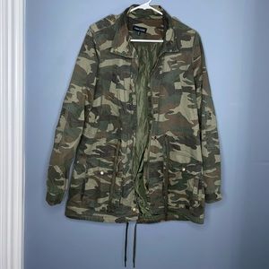 New Look Army Fatigue Utility Cinch Waist Jacket | Women’s Size Medium